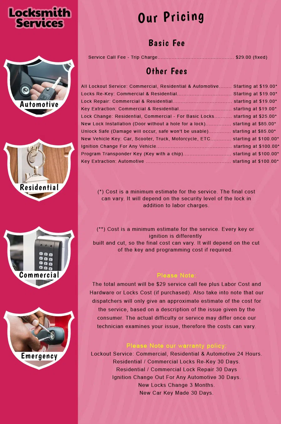 Rocky Hill NJ Locksmith Store Rocky Hill, NJ 609-365-9570 - price-list-c-18
